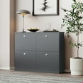 thumbnail image 4 of Shoe Storage Cabinet with 4 Flip Drawers, Freestanding Shoe Organizer with Anti-Tip Design, Narrow Shoe Rack Cabinet for Entryway, Front Door, Gray, 4 of 6