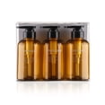 thumbnail image 3 of Yuarrent Paquete de 3 botellas de viaje PET 300ml Dispensador de gel de ducha recargable vacío Boca ancha Reutilizable Gel de baño Contenedor de cocina Juegos de accesorios de baño Marrón Yuarrent HA012723-01, 3 of 6