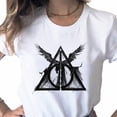 thumbnail image 2 of Camiseta de tres hermanos de cuento de reliquias de la muerte para mujer, camisetas blancas informales suaves, divertidas, envío directo, 2 of 5