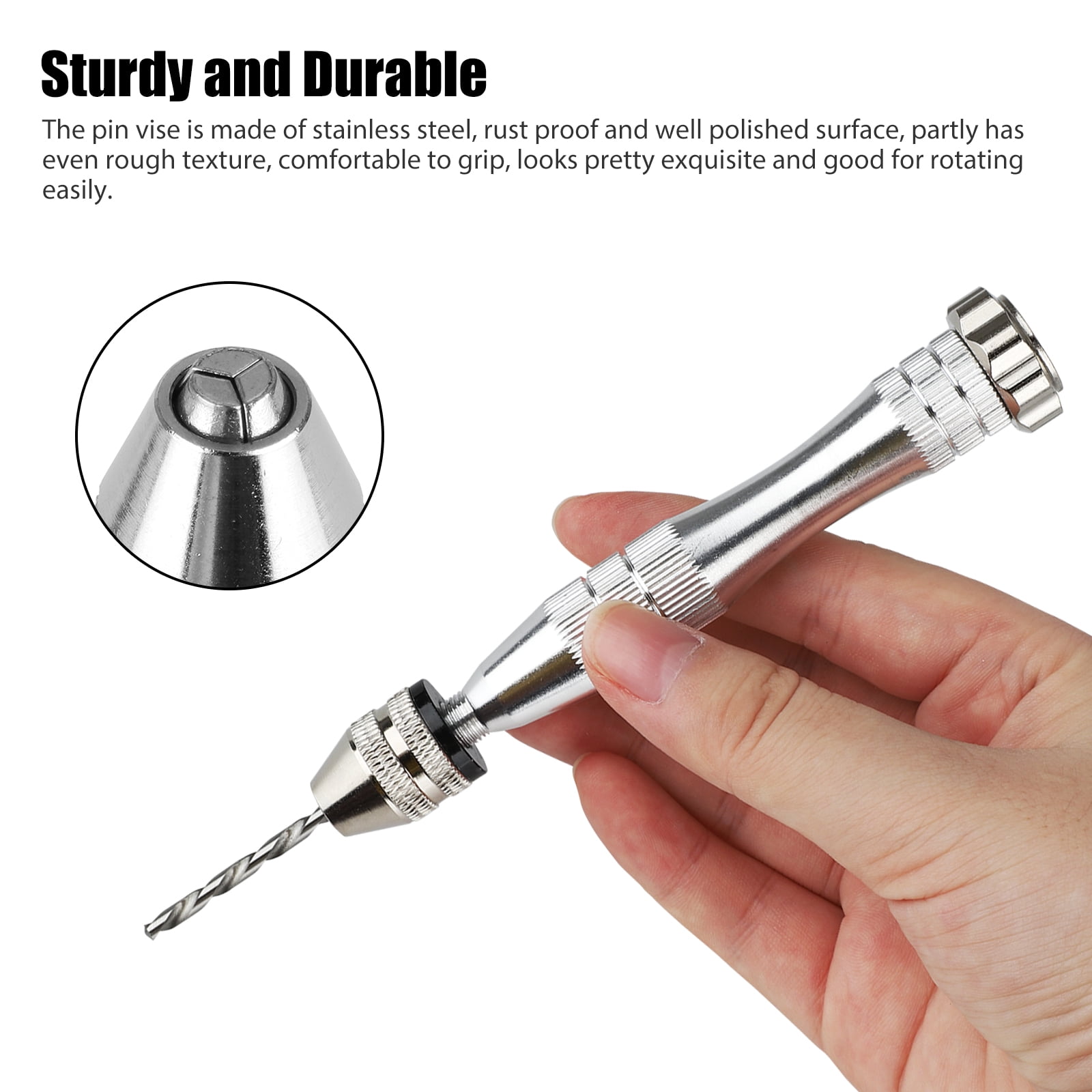 Resin Drill Pin Vise for Resin Casting Molds with 10Pcs Drill Bits Hand Drill for Keychain Pendant Jewelry Making