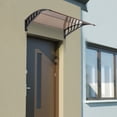 thumbnail image 2 of BAYUELSWU 40"x 38"Awning for Door Entrance, Door Awnings Exterior Window Awning with Aluminum Bracket, Window Door Awning Canopy ( Brown Board + Black Bracket), 2 of 7