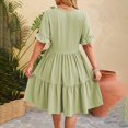 thumbnail image 4 of QHFBli Womens Lapel Button Front Summer Dresses Knee Length Flattering Loose Fitting Casual Dresses, 4 of 5