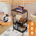 thumbnail image 4 of Carrito de Almacenamiento de Mesa, Carrito Organizador de Metal 3 Niveles para Cocina, Carrito de Servicio Mesa con Ruedas con Cerradura, Carritos Bandeja de Salón Barberia (Blanco), 4 of 4