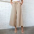 thumbnail image 2 of Timegard Womens Wide Leg Capri Pants Elastic Waisted Drawstring Casual Loose Crop Pants with Pockets, 2 of 5
