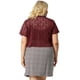 thumbnail image 5 of Women's Plus Size Shrug Cardigan Lace Allover Open Front Short Sleeve Crop Bolero Jacket Burgundy 1X, 5 of 7