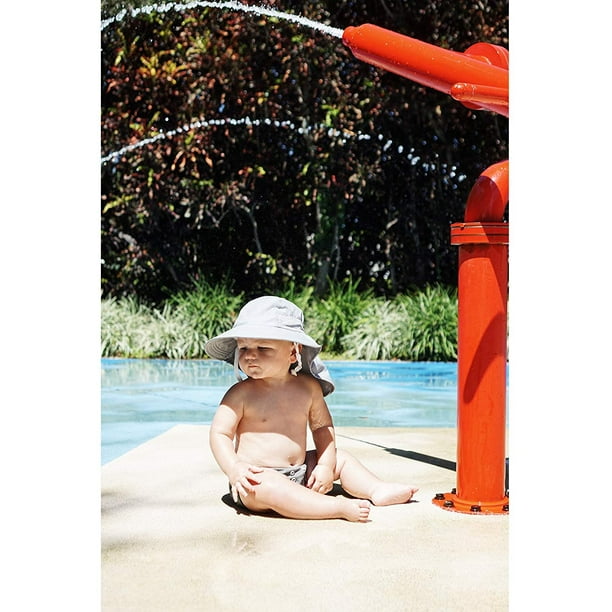 Ffiy Sunhat Infant Toddler & Kids Summer Water Flap Baby Swim Hat Upf 50 Boy & Girl Beach White 