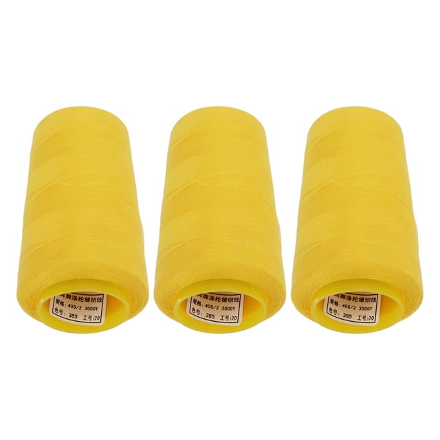 Ccdes Fil Jaune, Fil de Serger, 3 Pcs Fil de Surjeteuse Couleur Jaune Robuste Durable Haute Résistance Texture Confortable Couleur Vibrante Fil Jaune
