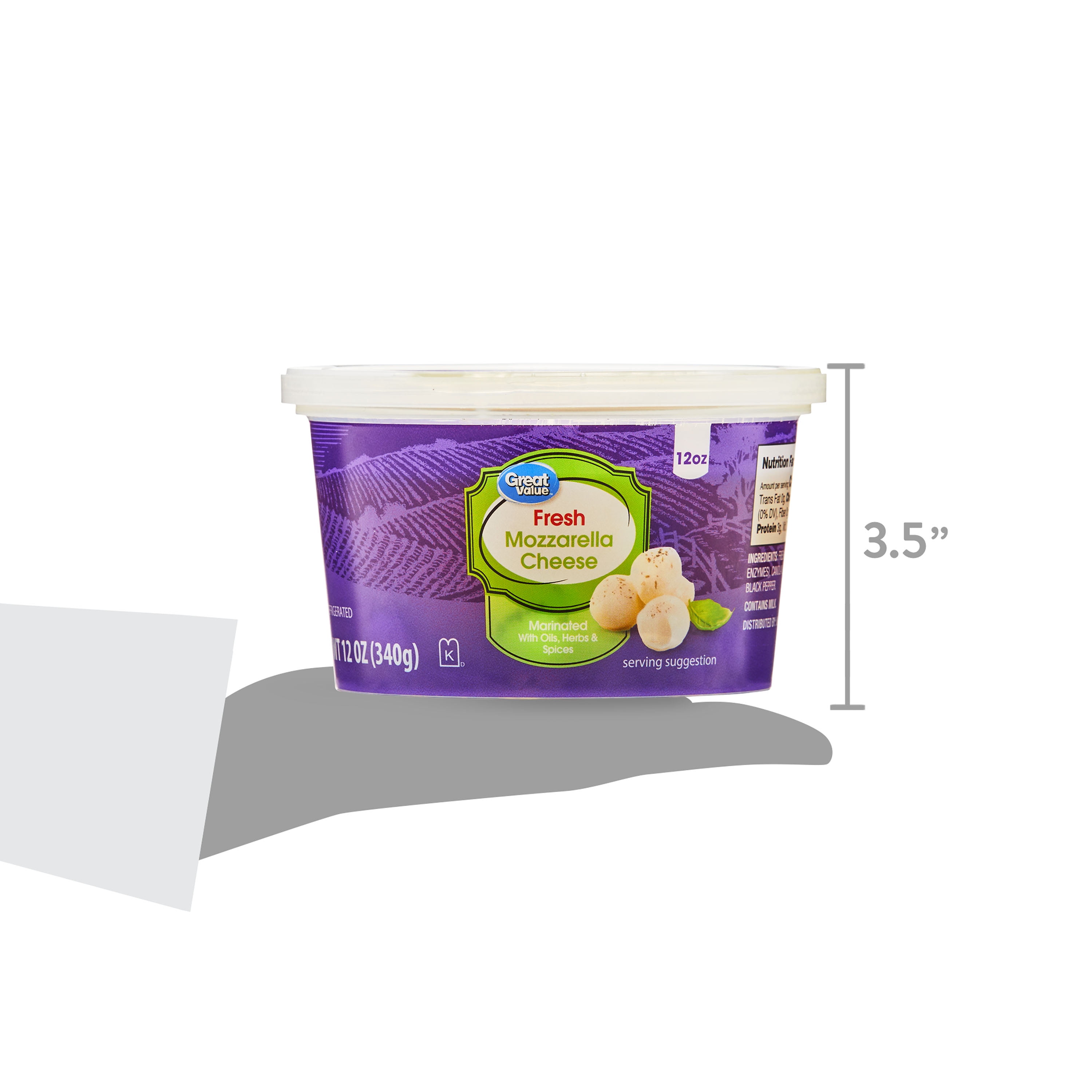 Great Value Fresh Marinated Mozzarella Cheese, 12 oz Tub
