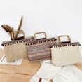 thumbnail image 2 of Granjero Gordo Bolso de mano tejido y bolsas de cosméticos, bolso de mano tejido elegante de playa de verano, bolso de hombro de 11,81 x 3,14 x 7,08 pulgadas (multicolor), 2 of 5