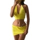thumbnail image 5 of TRKIYQC Chaleco Sexy para Mujer y Traje de Falda Moda Color Sólido con Cordones Halter Tops y Falda Corta Ajustada TRKIYQC moderno, 5 of 9