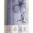 thumbnail image 6 of Purple Floral Sheer Curtains 63 Inch Length 2 Panels Set, Vintage Botanical Gradient Pastel Painting Voile Window Treatment Rod Pocket Curtains Sheers Drapes for Bedroom/Living Room/Kitchen 52x"63"x2, 6 of 7