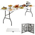thumbnail image 1 of NiamVelo Table Pliante 8 Pi, Table Pliante Robuste, Table de Camping et de Travail, Table en Plastique pour Intérieur et Extérieur, Table Utilitaire pour Fête et Salle à Manger avec Fonction de Verrouillage, Blanc, 1 of 7