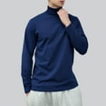 thumbnail image 3 of Men's 100% Cotton Turtleneck Solid Color Long Sleeve Tops Shirts, 3 of 3