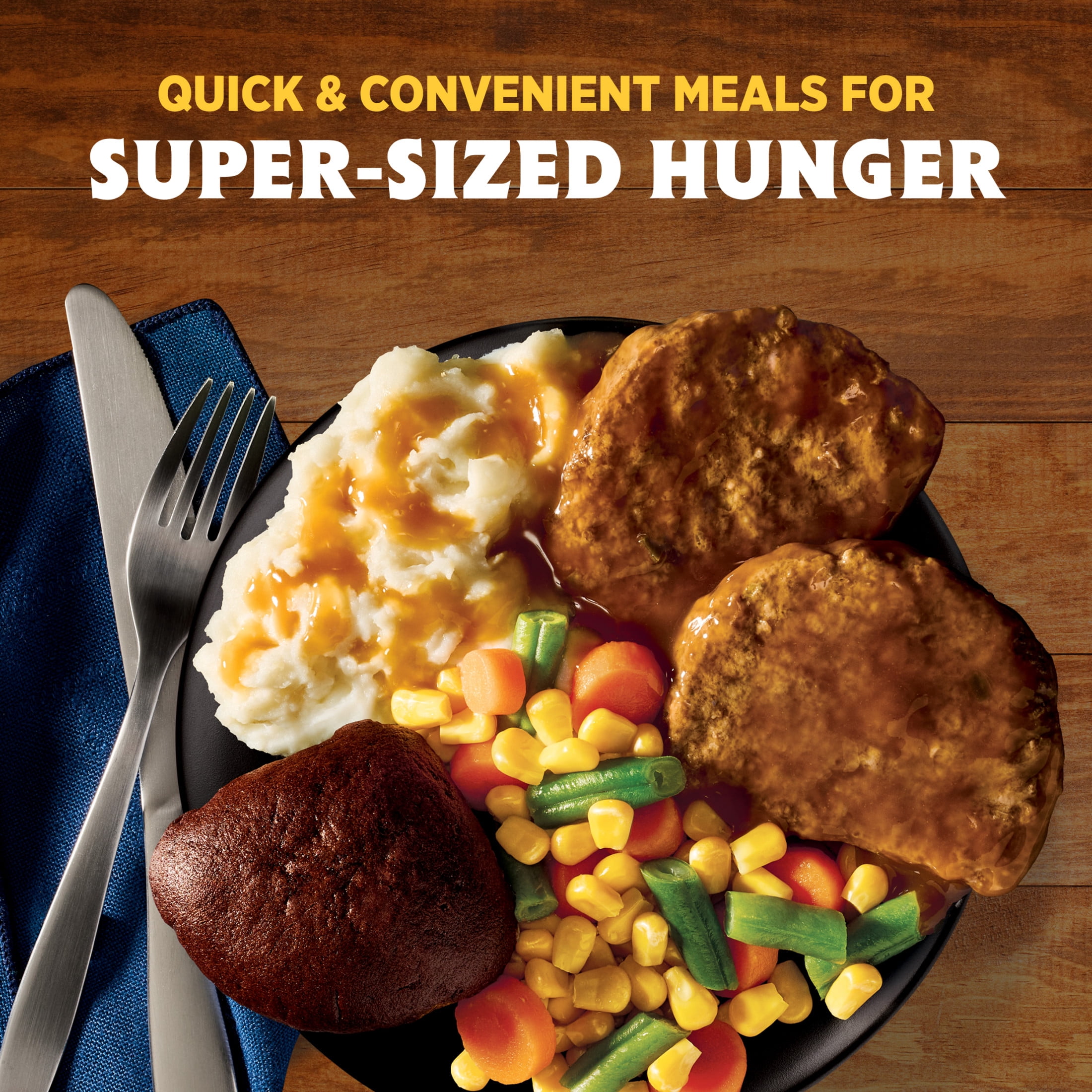 Hungry-Man Home-Style Meatloaf, 22g of Protein, 6g of Fiber, Frozen Meal, 16 oz