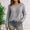 Gray, variant on Abtuhar Women Long Sleeve Tops Solid Round Neck Standard Hem Light Fabric Fall Shirts