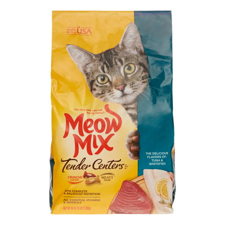Meow mix tender centers tuna & whitefish dry cat food, 48.0 oz ...