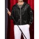 thumbnail image 5 of Chaqueta de lentejuelas INSPIRE CHIC para hombre, con mangas largas, cierre de cremallera, chaqueta con lentejuelas brillantes metálicas, talla XL, negra, 5 of 6
