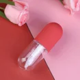 thumbnail image 5 of Tubo de plástico transparente con relleno repetible vacío, contenedor de lápiz labial líquido elegante, botella redonda para muestra de brillo de labios, herramienta de viaje, 4,5 Ml, 5 of 5