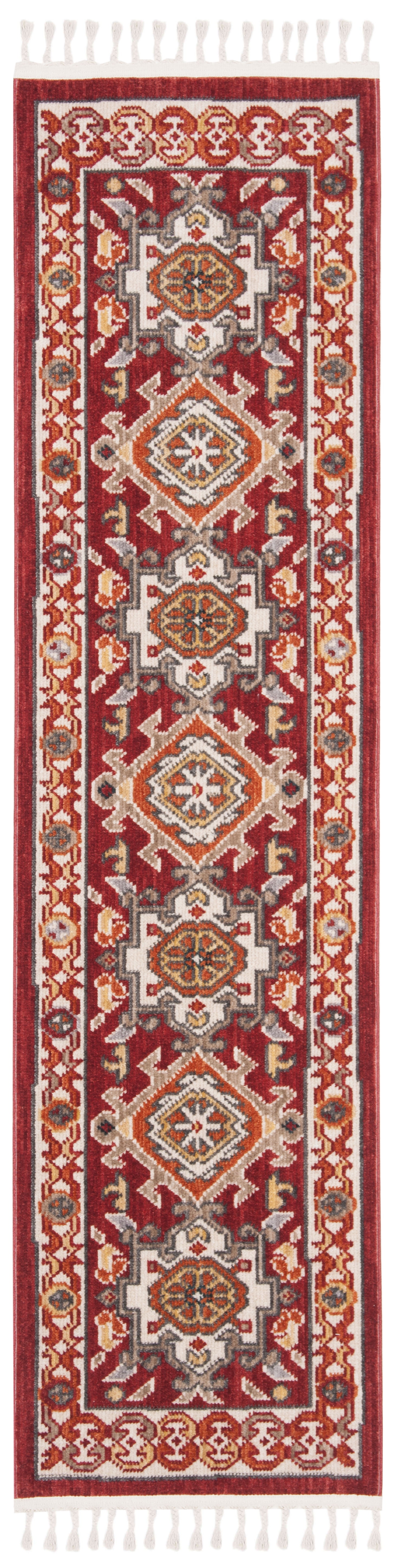 Safavieh Farmhouse Domhnall Southwestern Runner Rug, Ivory/Red, 2'1" x 8'