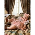 thumbnail image 5 of BemeyourBBs Baby Girls First Birthday Outfit 1st Birthday Party Dress Newborn Fairy Tulle Tutu Romper Dress Fly Sleeve Floral Embroidery Bodysuit Princess Party Cake Smash Dresses Headband, 5 of 9