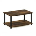 thumbnail image 3 of Furinno Turn-N-Tube No Tools 2-Tier Elevated TV Stands, Amber Pine/Black, 3 of 6