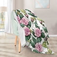thumbnail image 5 of Qxltty Pink Roses Soft Cozy Fluffy Blankets for Couch Sofa Chair Bed Camping Picnic Travel Lightweight Bed 50×60inch, 5 of 7