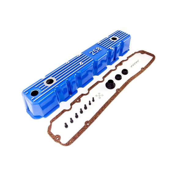 Omix-Ada by RealTruck | 17401.11 | Engine Valve Cover, Blue, Aluminum | OE Reference: 639258B | Compatible with 1981-1987 Jeep CJ / Wrangler YJ