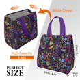thumbnail image 3 of Pioneer Flower Floral Print Pattern Insulated Lunch Bag for Women & Adults,Large Portable Soft Cooler Lunch Bag,Thermal Food Storage Tote with Pearl Cotton,8.66L,8.75x5.75x9.5 Inch, 3 of 6