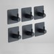 thumbnail image 5 of Gancho adhesivo negro, gancho para toallas, gancho autoadhesivo adhesivo de acero inoxidable, gancho adhesivo para pared de baño (negro, 6 piezas), 5 of 5