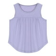 thumbnail image 4 of Gyujnb Girls Casual Sleeveless Solid Color Tank Top for Everyday Wear School and Outdoor Activities Stretchy Round Neck Tee for Kids,Size:11-12 Years, 4 of 6