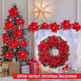 thumbnail image 4 of 20 piezas de decoración de Navidad, flor de Navidad artificial, guirnalda de árbol de Navidad con purpurina, colgantes de flores artificiales, para árbol de Navidad de fiesta, corona, decoraciones de fiesta de boda, rojo oso de fresa Electrónica, 4 of 5