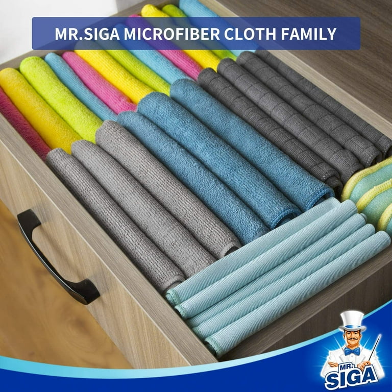 MR.Siga Premium Microfiber Clothes for Household Cleaning, Car Washing  Towels, 15.7 x 23.6 inch, 3 Pack