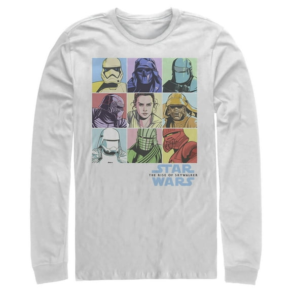 Men's Star Wars: The Rise of Skywalker Pastel Character Box  Long Sleeve Shirt White 2X Large