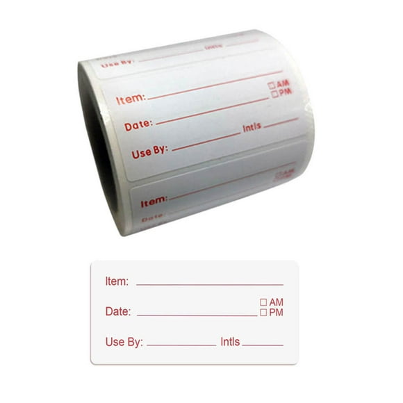 500x Food Freezer Labels Leaves No Residue Dissolvable Removable Date Labels Red font