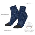 thumbnail image 6 of Rateoe Snowflake Dark Blue Pattern Quarter Crew Socks,Toe Seamed Ankle Socks,Cotton Cushioned Breathable Athletic Crew Sports Socks, 6 of 7