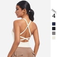 thumbnail image 2 of SKQIT Strappy Yoga Sports Bras for Women Padded Criss-Cross Back Tank Tops, 2 of 7