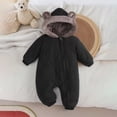 thumbnail image 2 of OJSFQUFP Baby Winter Fleece Lined Snowsuit Quilted Bear Ear Hooded Romper Full Zipper Warm Jumpsuit Outfit, 2 of 7