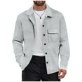 thumbnail image 2 of Men Casual Shirt Jacket Snap Button Waffle Long Sleeve Quilted Shacket Lightweight Overshirt Sweater Style, 2 of 7
