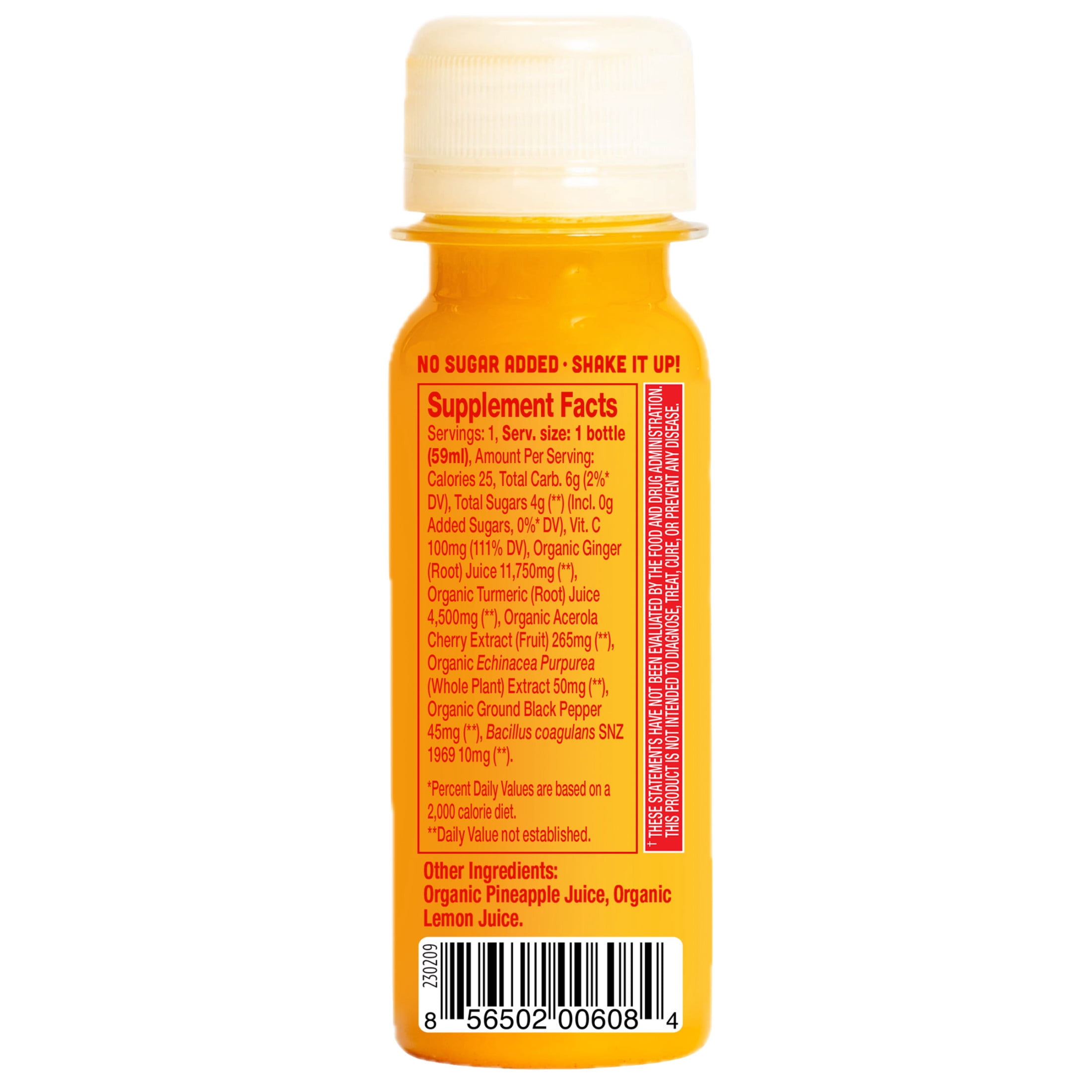 (2 pack) Vive Organic Immunity Boost Original Wellness Shot with Ginger and Turmeric, Potent Wellness Shots, 2 fl oz Bottle