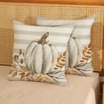 thumbnail image 4 of Fall Pillow Covers 20x20 Set of 2 Pumpkin Leaf Branch and Stripes Fall Decor Pillowcase Linen Autumn Thanksgiving Decorative Outdoor Throw Pillow Covers Farmhouse Cushion Case for Couch Home, 4 of 6