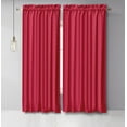thumbnail image 2 of Vargottam Cotton Slub Magenta Curtains 72 Inch Long Window Curtain Rod Pocket Window Panels For Bedroom 2 Panels, 2 of 5