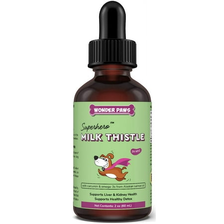 UPC: 0850013947102 | Wonder Paws Milk Thistle for Dogs Liver and Kidney Function Support for Dogs – 2 oz Pet Supplement