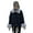 Black XXL, variant on Winter Women Denim Jacket Faux Fur Trim Long Sleeves Thick Plush Lined Pockets Cold-proof Mid Length Windproof Outdoor Warm Coat