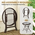 thumbnail image 7 of Crestlive Products Foldable Patio Side Table with Tempered Glass Top 18" Small Glass Patio End Tables (Brown，2PCS), 7 of 7
