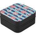 thumbnail image 3 of SKYSONIC Nautical Pattern Leather Jewelry Box,Portable Mini Jewelry Case Traveling Jewelry Organizer for Rings Necklaces Bracelets Earrings, 3 of 7