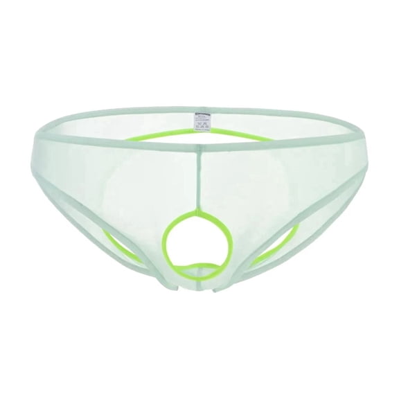 TANBOM Men's Holes Briefs Mesh Nylon Triangle Underwear Green XL 1-Pack