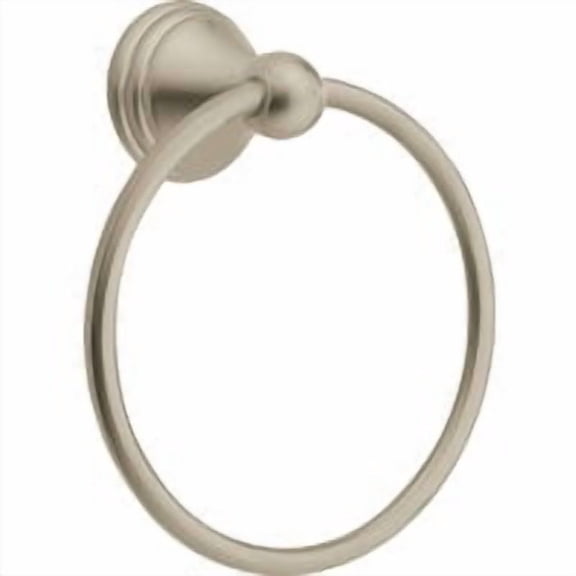 Moen DN8486BN Preston Collection Bathroom Hand Towel Ring, Spot Resist Brushed Nickel, 7 Inch