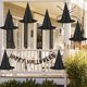 thumbnail image 4 of Uuiauoio Halloween Decorations Witch Hat, 12 Pcs Black Witch Hats Bulk Costume Accessory, Hanging Wizard Hat with Rope, Floating Witches Hats for Porch Yard Indoor Outdoor Decor Party Supplies, 4 of 6