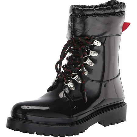 Nine West Keepit3 Black Lace Up Round Toe Leather Ankle Boots