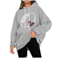 thumbnail image 5 of Women's Plus Size Holiday Hoodie 4X-5X Long Sleeve Festive Pullover Top​​, 5 of 5